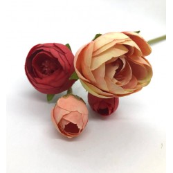 ***kamela pełnik -4 kwiaty kolor vintage czerwień