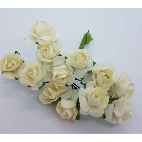 ***kwiat papierowy 1,4-1,9 cm pęk.12 szt biały