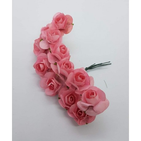 ***kwiat papierowy 1,4-1,9 cm pęk.12 szt pudr.róż
