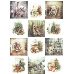 *** papier ryżowy A-4 R 1782 misiowe ramki