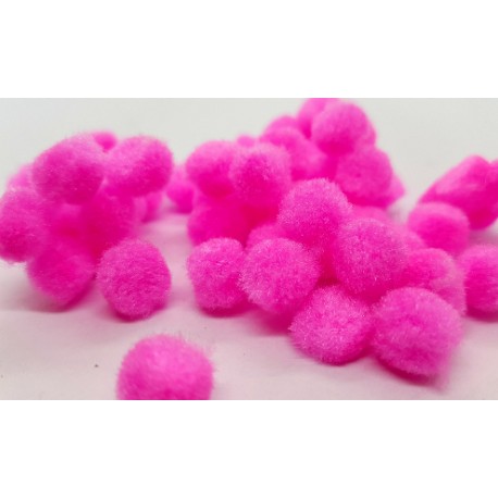 pompony 1cm różowe /120szt