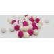 koraliki dekoracyjne z dziurką 9mm biało różowe