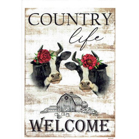 ***papier cienki A-6 5457 krówki country life welcome