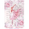 ***papier ryżowy 21*29,7 cm baletnica,róże