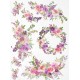 ***papier ryżowy A-4 R1838 malowane kwiaty akwarelowe