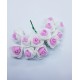 kwiat pianka z siatką 2,5cm biały róz pę