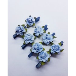 ***kwiatki klamerki błekitne (niebieskie drewno)