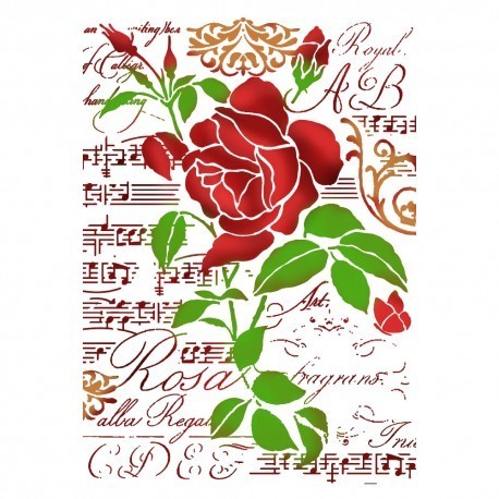 szablon 21*29,7 KSG419 róża i muzyka