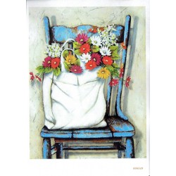 ***papier cienki A-5 349 krzesło z torbą kwiatów
