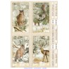 papier ryżowy 21*29,7 cm leśne zwierzęta