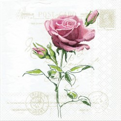 ***serwetka 33x33 K225 róża pocztówka