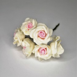 kwiat pianka 3 cm krem-róż opk.6 szt