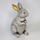 ***zając ceramiczny czarno-biały 20.5 cm