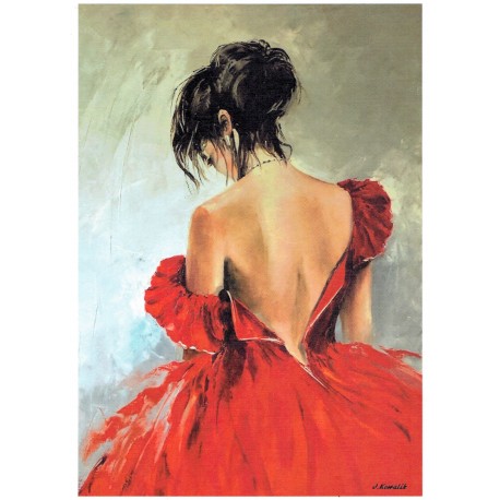 papier ryżowy A-4 C1 kobieta w czerwonej sukni