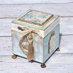 Pudełko Shabby Chic Błękitne