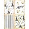 ***papier ryżowy A-4 0489 ramki,ptaki,wieża