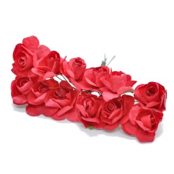 kwiat papierowy różyczka śr.2 cm czerwień opk.12 s