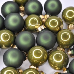bombki szklane 30 mm zieleń butel.połysk ,mat opk.18 szt