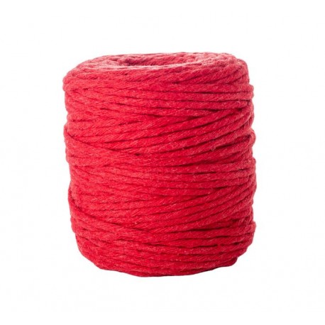 sznurek do makramy 5mm/100m czerwony