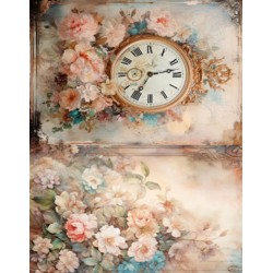 papier ryżowy zegar w kwiatach lablanche