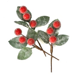 gałązki dekor.opk.3 szt,dl.10 cm kolor czerwony