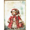 papier ryżowy A-4 świąteczny miś id-2376