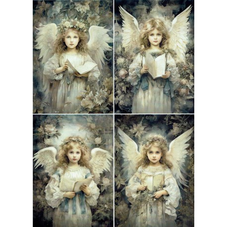 papier cienki A-4 dziewczynki aniołki midi