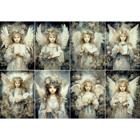 papier cienki A-4 dziewczynki aniołki mini