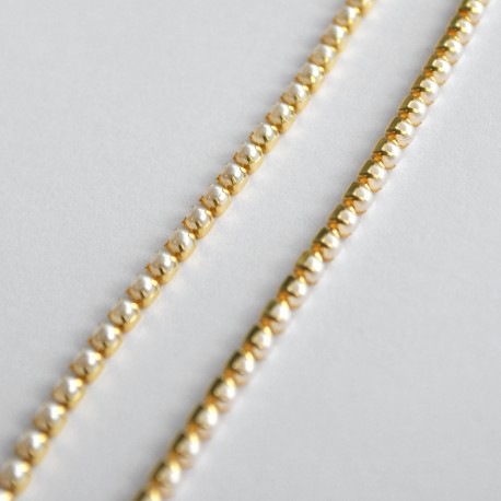 łańcuszek zdobny perłowy 2,5mm złoty cena za 1m