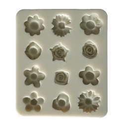foremka silikonowa 12 kwiatuszki mix 1-1,5 cm