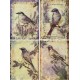 papier ryżowy A-4 id-4986 lawendowe ptaszki