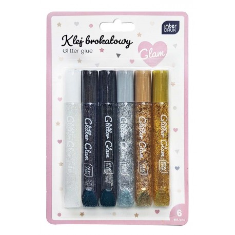 klej brokatowy 6-kol 10,5ml glam