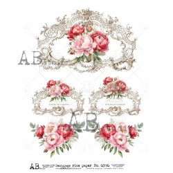 papier ryżowy A-4 6596  bukiety w ramkach