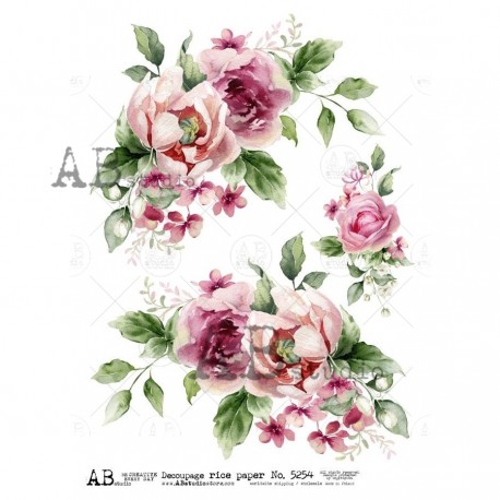 papier ryżowy A-4 5254 bukiety róż