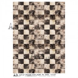 papier ryżowy A-4 6858 kwadraty czarno-białe