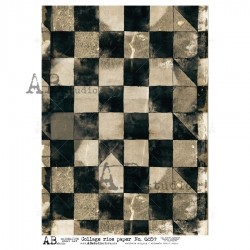 papier ryżowy A-4 6859 kwadraty czarno-szare