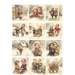 papier ryżowy A-3 1504L zimowe dzieci