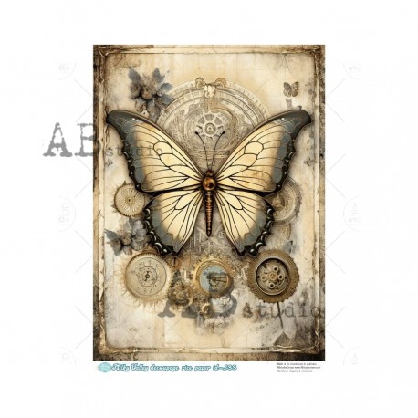 papier ryżowy A-4 id-133 motyl rdza