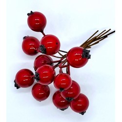jarzębina czerwona błyszcząca  1cm/12 szt