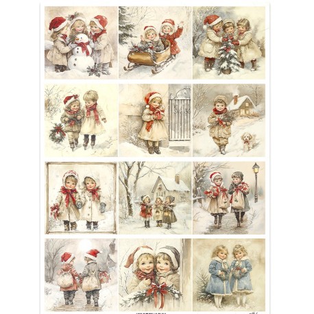 papier ryżowy A-4  2683 zimowe dzieci