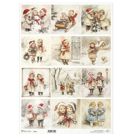 papier ryżowy A-3 1522L zimowe dzieci