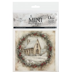 zestaw papierów mini 14,8*14,8cm zimowe kosciółki