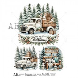 papier ryżowy A-4 6236 samochód merry christmas