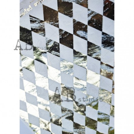 papier ryżowy A-4 NO.1010 złote romby,tło białe