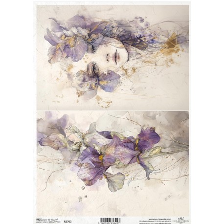  papier ryżowy A-4 2702 wrzos pastelowy,kobieta