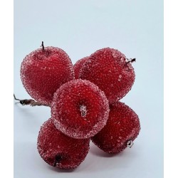 jabłka oszronione na druciku 3cm/6szt