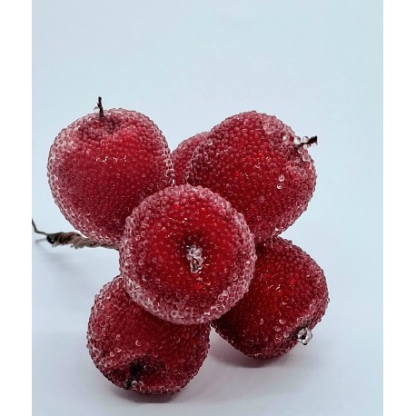 jabłka oszronione na druciku 3cm/6szt