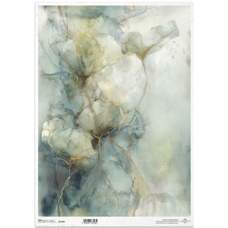 papier ryżowy A-3 1546L kwiaty akwarela