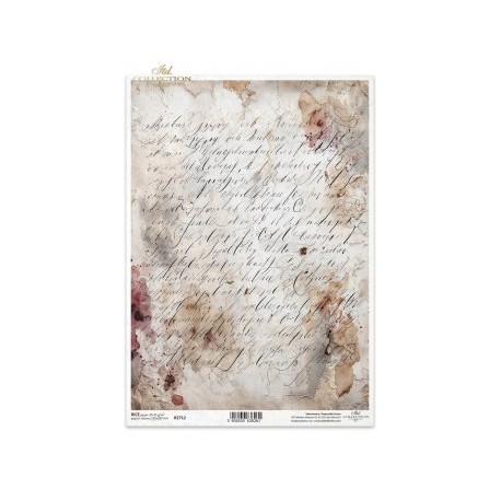 papier ryżowy A-4 2712 tło nuty,kwiaty