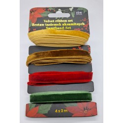 zestaw wstążek aksamit szer.1 cm 4*2 m